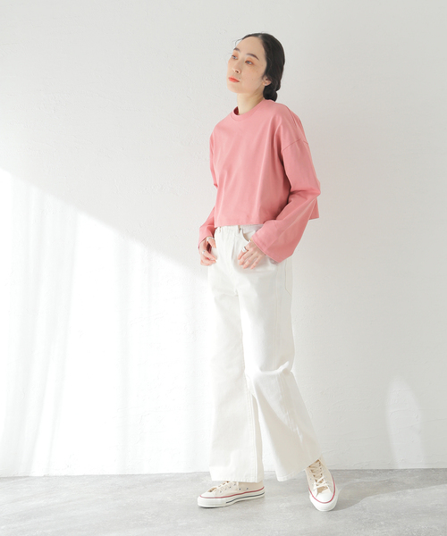 JOURNAL STANDARD（ジャーナルスタンダード）の「クロップドカラーTEE（Tシャツ/カットソー・レディース・ブラック/ホワイト/ピンク・FREE）」の10枚目の写真