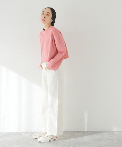 JOURNAL STANDARD（ジャーナルスタンダード）の「クロップドカラーTEE（Tシャツ/カットソー・レディース・ブラック/ホワイト/ピンク・FREE）」の11枚目の写真