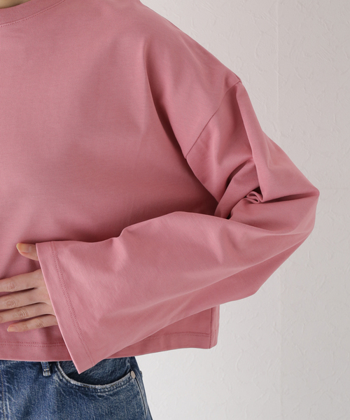 JOURNAL STANDARD（ジャーナルスタンダード）の「クロップドカラーTEE（Tシャツ/カットソー・レディース・ブラック/ホワイト/ピンク・FREE）」の22枚目の写真