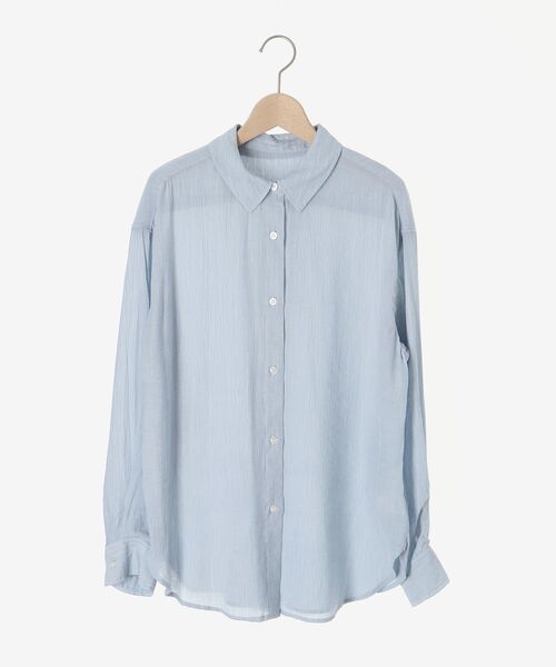 le.coeur blanc（ルクールブラン）の「楊柳シアーオーバーシャツ（シャツ/ブラウス・レディース・サックスブルー/ブラック/オフホワイト・38）」の13枚目の写真