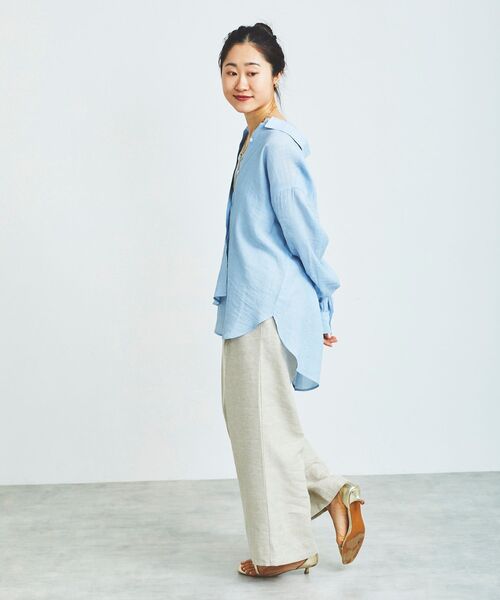 le.coeur blanc（ルクールブラン）の「楊柳シアーオーバーシャツ（シャツ/ブラウス・レディース・サックスブルー/ブラック/オフホワイト・38）」の17枚目の写真