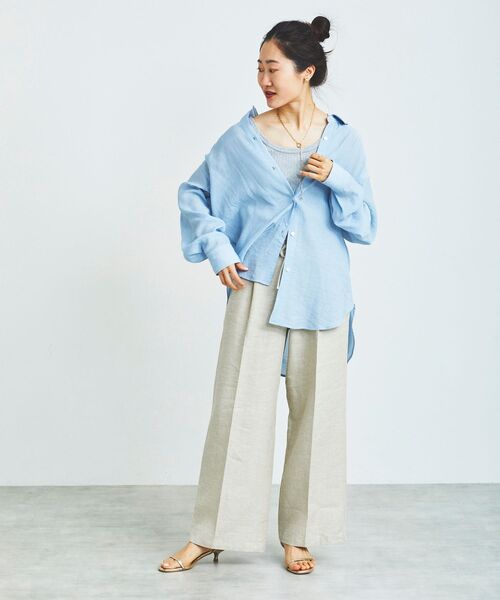 le.coeur blanc（ルクールブラン）の「楊柳シアーオーバーシャツ（シャツ/ブラウス・レディース・サックスブルー/ブラック/オフホワイト・38）」の19枚目の写真