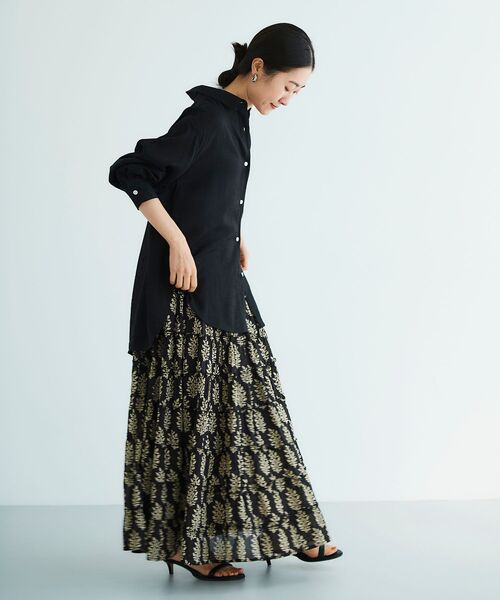 le.coeur blanc（ルクールブラン）の「楊柳シアーオーバーシャツ（シャツ/ブラウス・レディース・サックスブルー/ブラック/オフホワイト・38）」の8枚目の写真