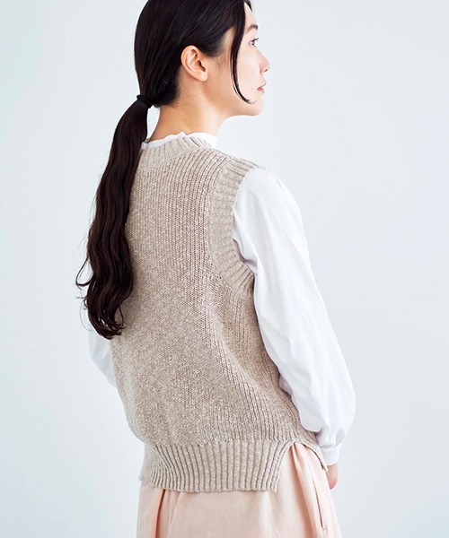 新しい ニットベスト cotton vintage（ベスト）｜HAU（ハウ）の トップス