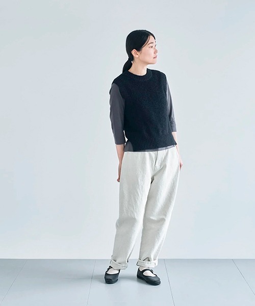 HAU(ハウ)の「ニットベスト cotton vintage(ベスト・レディース・ブルー/ブラック/ベージュ・ONE SIZE)」の13枚目の写真