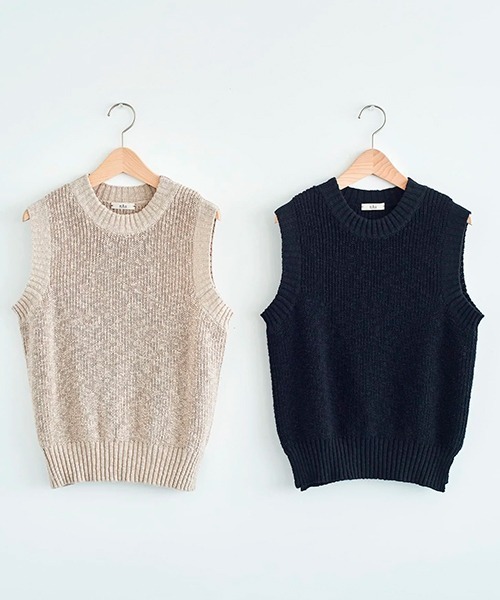 HAU(ハウ)の「ニットベスト cotton vintage(ベスト・レディース・ブルー/ブラック/ベージュ・ONE SIZE)」の16枚目の写真