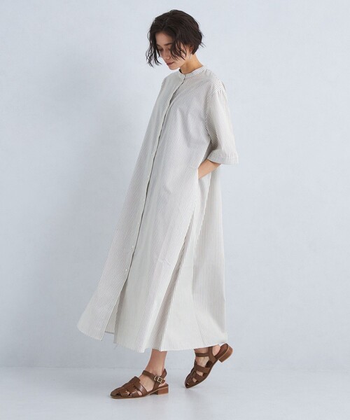 【美品】ルネ 21SS リネン フレアワンピース　グリーン　36 ウォッシャブル 美品】ルネ 21SS リネン フレアワンピース グリーン 36