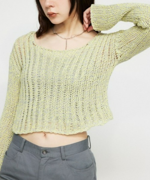 CROPPED LOW GAUGE ニット（ニット/セーター）｜LAGUA GEM（ラグアジェム）