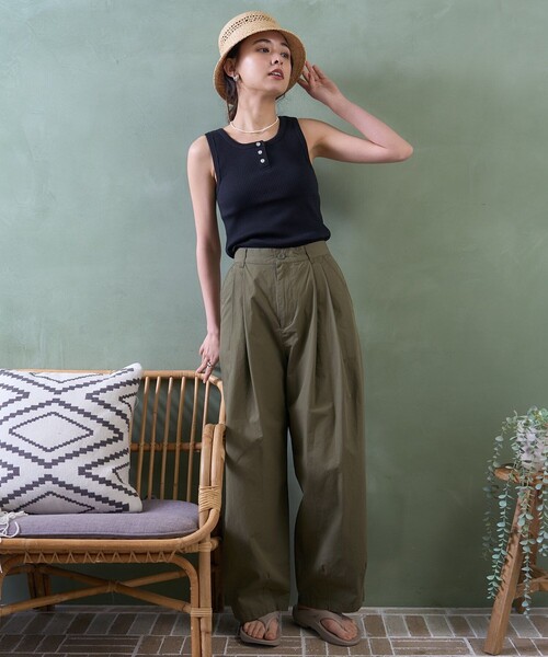 FREAK'S STORE（フリークスストア）の「リブ ヘンリータンクトップ（タンクトップ・レディース・ネイビー/オフホワイト/ブラック/ライトグレー/その他・フリー）」の15枚目の写真