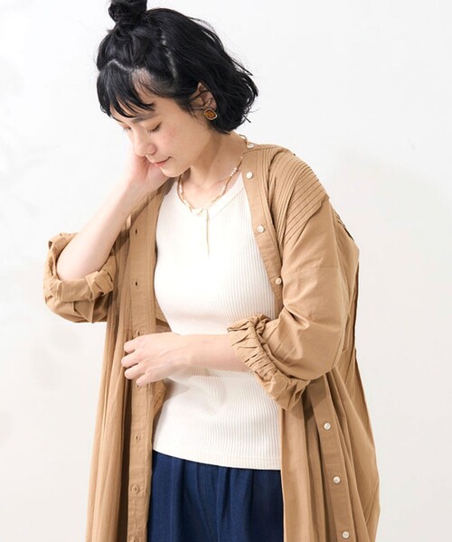 FREAK'S STORE（フリークスストア）の「リブ ヘンリータンクトップ（タンクトップ・レディース・ネイビー/オフホワイト/ブラック/ライトグレー/その他・フリー）」の13枚目の写真