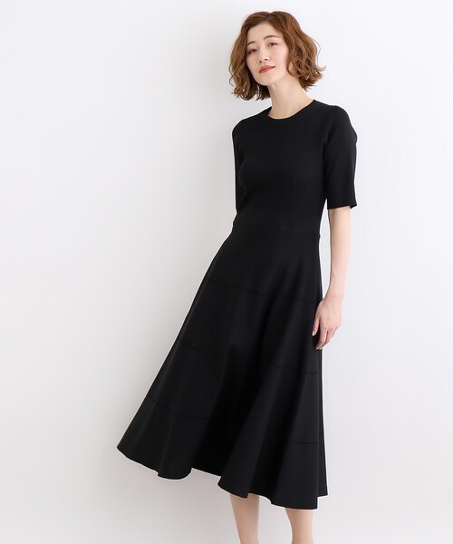 grove（グローブ）の「アイレットリブニットワンピース（ワンピース・レディース・ブラック/ナチュラル/サックスブルー・01/02/03/04/05）」の17枚目の写真