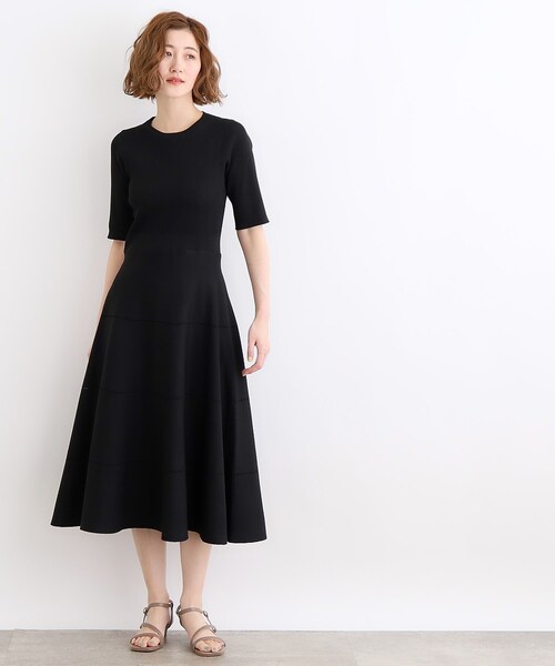 grove（グローブ）の「アイレットリブニットワンピース（ワンピース・レディース・ブラック/ナチュラル/サックスブルー・01/02/03/04/05）」の15枚目の写真