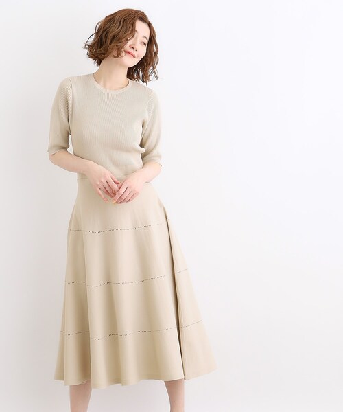 grove（グローブ）の「アイレットリブニットワンピース（ワンピース・レディース・ブラック/ナチュラル/サックスブルー・01/02/03/04/05）」の13枚目の写真