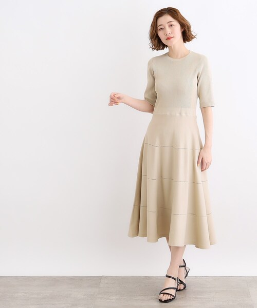 grove（グローブ）の「アイレットリブニットワンピース（ワンピース・レディース・ブラック/ナチュラル/サックスブルー・01/02/03/04/05）」の12枚目の写真