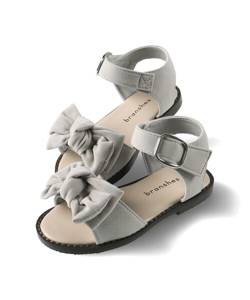 BRANSHES（ブランシェス）の「リボンサンダル（サンダル・キッズ・グレイッシュベージュ/ピンク/ベージュ/ブラック・20.0cm/21.0cm/19.0cm/18.0cm/17.0cm/15.0cm/16.0cm）」の5枚目の写真