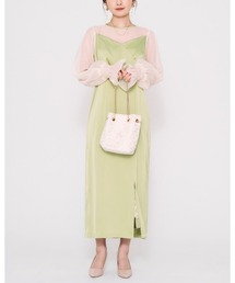 【2サイズ展開 / 春夏オススメ / タイト 】シャイニー サテン タイト ドレス フォーマル オケージョン 結婚式 二次会 お呼ばれ