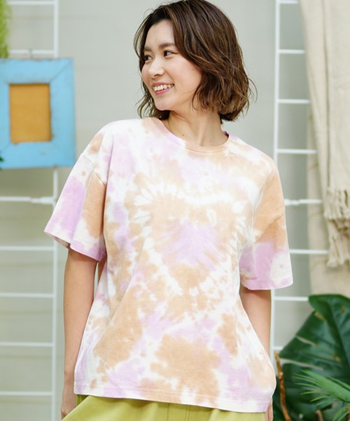 ROXY(ロキシー)の「ROXY/ロキシー 半袖Tシャツ タイダイ柄 ハート RST242614T(Tシャツ/カットソー・レディース・ピンク系その他/グリーン系その他/ブラック系その他・L/M)」の19枚目の写真
