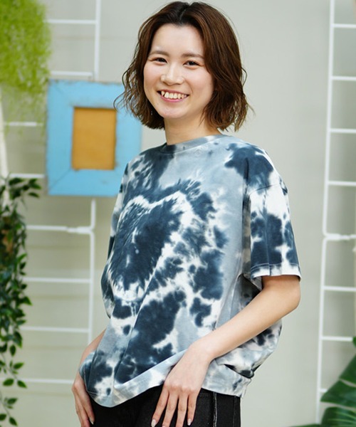 ROXY(ロキシー)の「ROXY/ロキシー 半袖Tシャツ タイダイ柄 ハート RST242614T(Tシャツ/カットソー・レディース・ピンク系その他/グリーン系その他/ブラック系その他・L/M)」の5枚目の写真