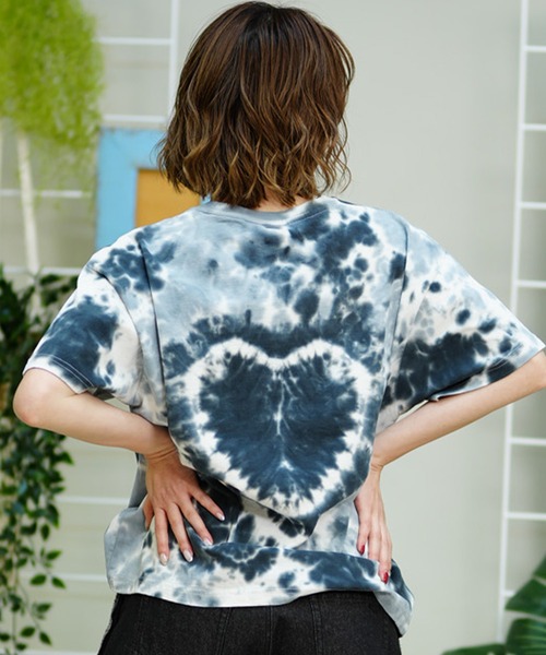 ROXY(ロキシー)の「ROXY/ロキシー 半袖Tシャツ タイダイ柄 ハート RST242614T(Tシャツ/カットソー・レディース・ピンク系その他/グリーン系その他/ブラック系その他・L/M)」の6枚目の写真