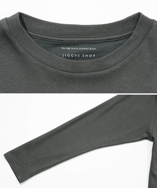 jiggys shop（ジギーズショップ）の「ドライポンチ プレミアムロンT 長袖Tシャツ 吸湿速乾 カットソー（Tシャツ/カットソー・メンズ・チャコールグレー/ホワイト/グレー系その他/ブラック・LARGE/MEDIUM/X-LARGE/SMALL）」の9枚目の写真