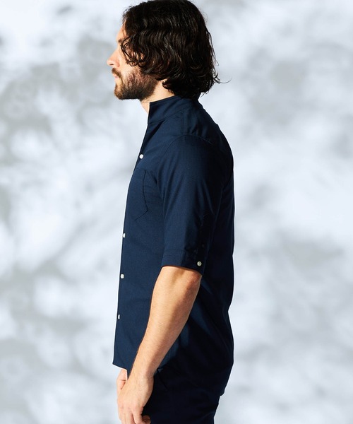 HIDEAWAYS NICOLE(ハイダウェイニコル)の「ストレッチサーフクロススタンドシャツ(シャツ/ブラウス・メンズ・ネイビー/ホワイト・MEDIUM/LARGE/X-LARGE)」の22枚目の写真