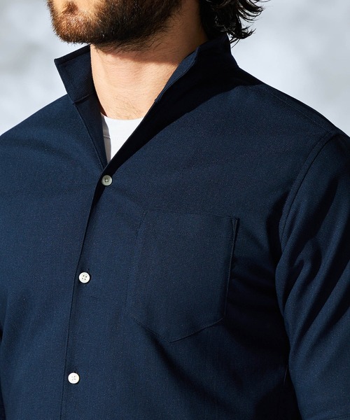 HIDEAWAYS NICOLE(ハイダウェイニコル)の「ストレッチサーフクロススタンドシャツ(シャツ/ブラウス・メンズ・ネイビー/ホワイト・MEDIUM/LARGE/X-LARGE)」の21枚目の写真