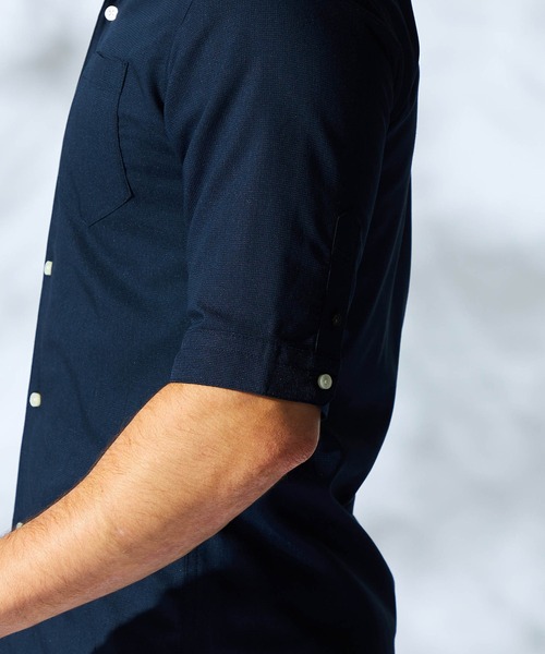 HIDEAWAYS NICOLE(ハイダウェイニコル)の「ストレッチサーフクロススタンドシャツ(シャツ/ブラウス・メンズ・ネイビー/ホワイト・MEDIUM/LARGE/X-LARGE)」の18枚目の写真