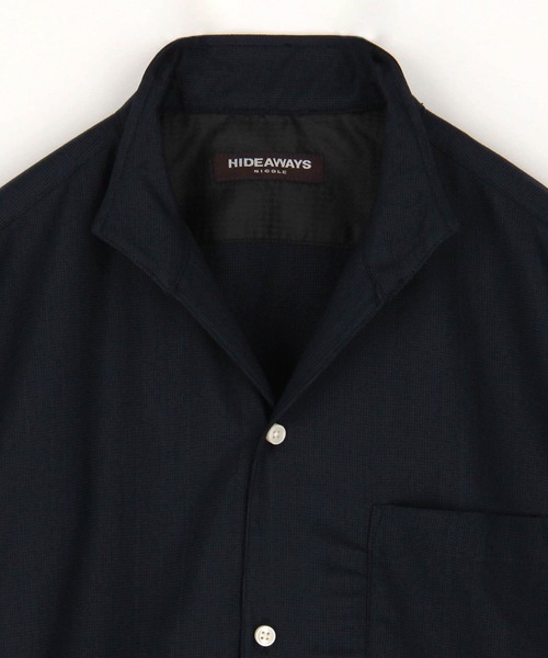 HIDEAWAYS NICOLE(ハイダウェイニコル)の「ストレッチサーフクロススタンドシャツ(シャツ/ブラウス・メンズ・ネイビー/ホワイト・MEDIUM/LARGE/X-LARGE)」の10枚目の写真