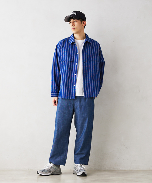 JOURNAL STANDARD relume(ジャーナルスタンダード レリューム)の「SPORTCLAD / スポーツクラッド 別注 シャンブレーペインターパンツ(デニムパンツ・メンズ・ネイビー/ダークブルー/ブラックミックス・SMALL/LARGE/MEDIUM)」の19枚目の写真