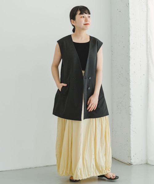 ITEMS URBANRESEARCH（アイテムズ アーバンリサーチ）の「ジレ×パンツセット（パンツドレス・レディース・カーキ/ブラック・FREE）」の3枚目の写真