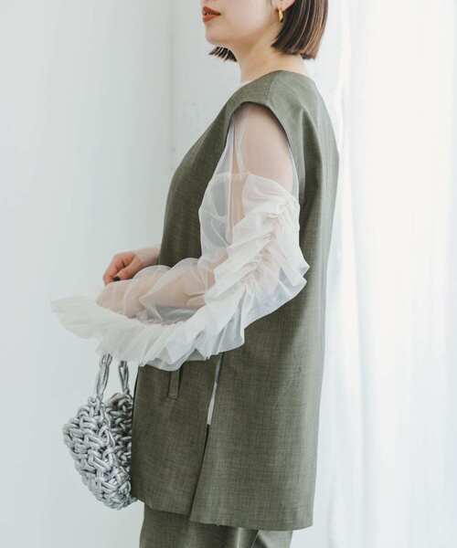 ITEMS URBANRESEARCH（アイテムズ アーバンリサーチ）の「ジレ×パンツセット（パンツドレス・レディース・カーキ/ブラック・FREE）」の21枚目の写真