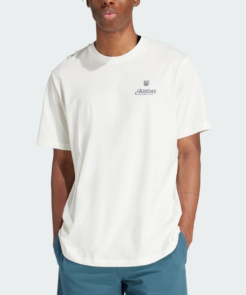 adidas（アディダス）の「グラフィック ファイア トレフォイルTシャツ / アディダスオリジナルス adidas Originals（Tシャツ/カットソー・メンズ・ホワイト/ブルー・SMALL/X-SMALL/XX-LARGE/3XL/LARGE/MEDIUM/X-LARGE）」の3枚目の写真