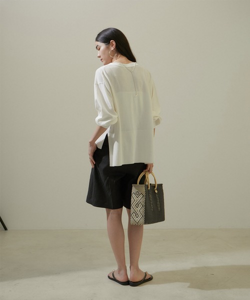 SALON adam et rope'（サロン アダム エ ロペ）の「【洗える】リネンハーフパンツ/ショートパンツ（その他パンツ・レディース・ブラック/ベージュ系その他・S/M）」の15枚目の写真