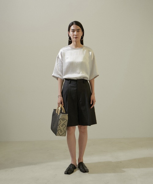 SALON adam et rope'（サロン アダム エ ロペ）の「【洗える】リネンハーフパンツ/ショートパンツ（その他パンツ・レディース・ブラック/ベージュ系その他・S/M）」の16枚目の写真