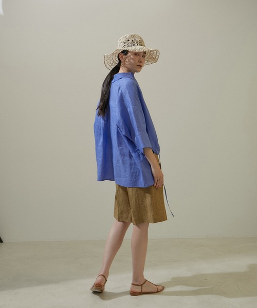 SALON adam et rope'（サロン アダム エ ロペ）の「【洗える】リネンハーフパンツ/ショートパンツ（その他パンツ・レディース・ブラック/ベージュ系その他・S/M）」の19枚目の写真