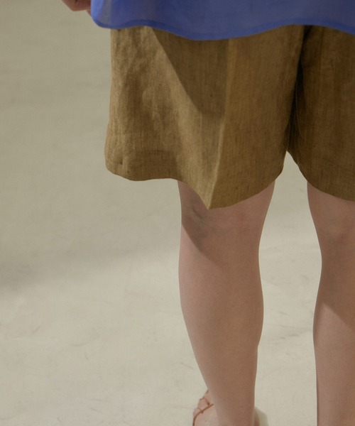 SALON adam et rope'（サロン アダム エ ロペ）の「【洗える】リネンハーフパンツ/ショートパンツ（その他パンツ・レディース・ブラック/ベージュ系その他・S/M）」の20枚目の写真