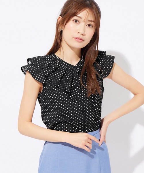 alotta(アロッタ)の「サッカー素材ラッフルブラウス(シャツ/ブラウス・レディース・ライトグリーン/ラベンダー/ブラック系その他・XX-LARGE/X-LARGE/LARGE/MEDIUM)」の5枚目の写真