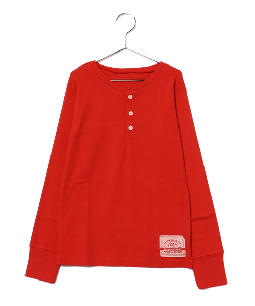 One deux boo(ワンドゥーブー)の「ヘンリ-ネック長袖Tee(Tシャツ/カットソー・キッズ・レッド/グレー/ナチュラル・150/140)」の3枚目の写真