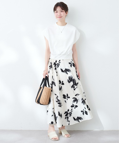 natural couture（ナチュラルクチュール）の「【WEB限定】きれいめポンチフレンチスリーブTOPS（タンクトップ・レディース・ライトグレー/ピンク/オフホワイト/ブラック/グレイッシュベージュ/サックスブルー・FREE）」の10枚目の写真