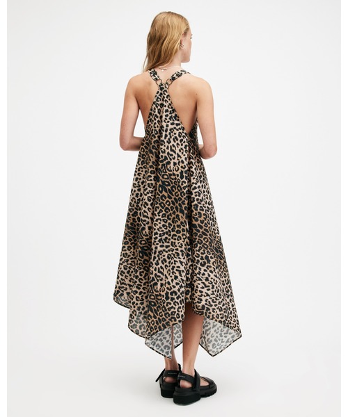 セール】LIL LEOPARD PRINT ASYMMETRIC MAXI DRESS | LIL