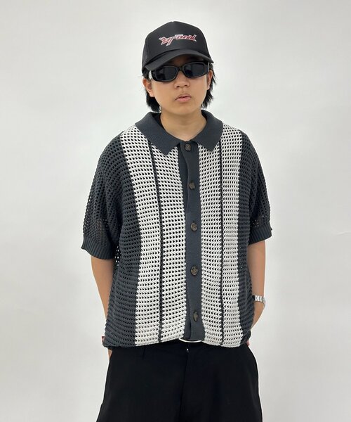 WHO'S WHO gallery（フーズフーギャラリー）の「【KOOKY'N/クーキー】メッシュニットポロ（ポロシャツ・メンズ・オレンジ/ブラック・FREE）」の3枚目の写真