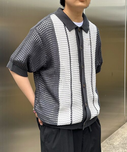 WHO'S WHO gallery（フーズフーギャラリー）の「【KOOKY'N/クーキー】メッシュニットポロ（ポロシャツ・メンズ・オレンジ/ブラック・FREE）」の8枚目の写真