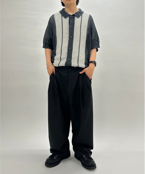 WHO'S WHO gallery（フーズフーギャラリー）の「【KOOKY'N/クーキー】メッシュニットポロ（ポロシャツ・メンズ・オレンジ/ブラック・FREE）」の9枚目の写真