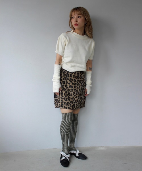 SANSeLF(サンセルフ)の「レオパードミニスカート【SANSeLF】sanw24a014(スカート・レディース・レオパード・FREE)」の2枚目の写真