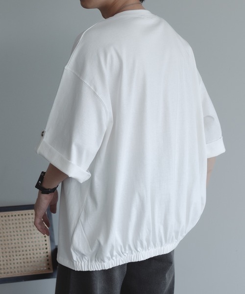 epnok（エプノック）の「ロールアップコクーンTee（Tシャツ/カットソー・メンズ・ブラック/モスグリーン/オフホワイト・MEDIUM/LARGE）」の6枚目の写真