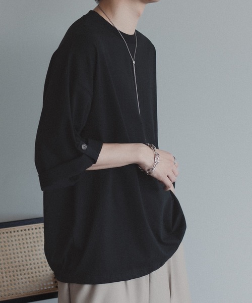 epnok（エプノック）の「ロールアップコクーンTee（Tシャツ/カットソー・メンズ・ブラック/モスグリーン/オフホワイト・MEDIUM/LARGE）」の19枚目の写真