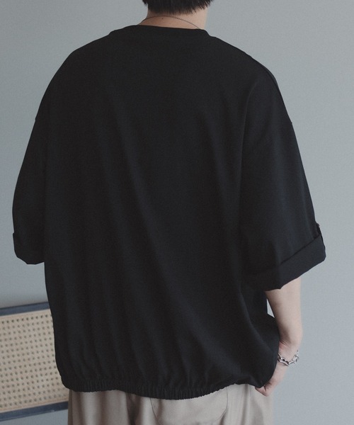 epnok（エプノック）の「ロールアップコクーンTee（Tシャツ/カットソー・メンズ・ブラック/モスグリーン/オフホワイト・MEDIUM/LARGE）」の18枚目の写真