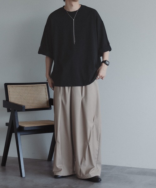 epnok（エプノック）の「ロールアップコクーンTee（Tシャツ/カットソー・メンズ・ブラック/モスグリーン/オフホワイト・MEDIUM/LARGE）」の21枚目の写真