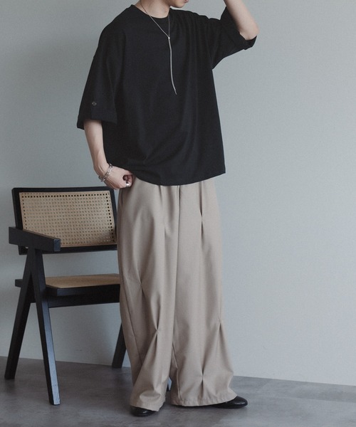 epnok（エプノック）の「ロールアップコクーンTee（Tシャツ/カットソー・メンズ・ブラック/モスグリーン/オフホワイト・MEDIUM/LARGE）」の20枚目の写真