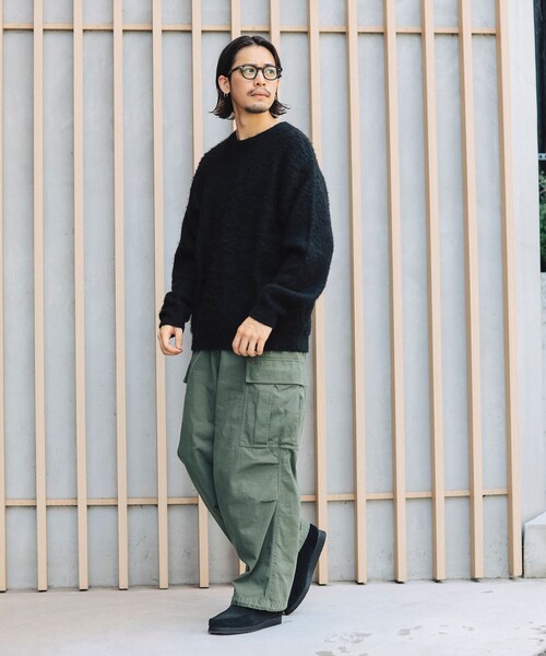 B:MING by BEAMS（ビーミングバイビームス）の「ダブル ジャカード モヘヤ ニット（ニット/セーター・メンズ・ブラック/オリーブ/ネイビー・SMALL/MEDIUM/LARGE/X-LARGE）」の5枚目の写真